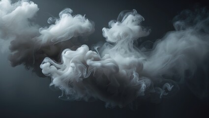 Abstract smoke in grey tones against a dark backdrop.