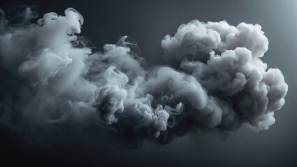 Naklejka premium Abstract smoke in a gray tone on a dark background.