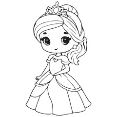 black and white line princess all variant activity. playing football, picking apples, playing music tools, playing badminton. worksheet coloring page