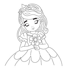 black and white line princess all variant activity. playing football, picking apples, playing music tools, playing badminton. worksheet coloring page