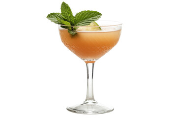 Crystal-clear cocktail glass isolated on transparent background