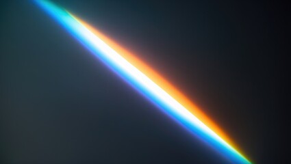 Fototapeta premium Prism Rainbow Light Flare Overlay on Dark Background