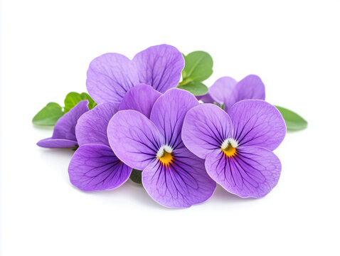 Delicate Viola Odorata Flowers Showcasing Their Natural Beauty, violet flowers isolated on white background