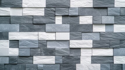 Monochrome Design Style: Textured Brick Wall Enhancing Grayscale Aesthetics and Contemporary Spaces