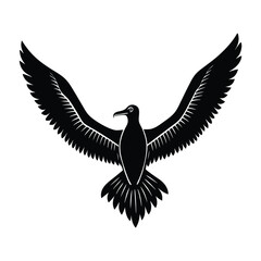 Albatross Soaring with Massive Wingspan Silhouette