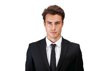 Portrait of a handsome businessman in suit isolated on white background