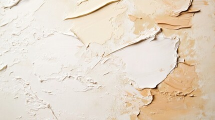 Detailed macro image of textured cream and beige painted surface