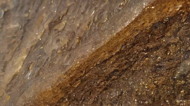 Close-up of a Bronzite texture background rock surface with brown and gray hues.