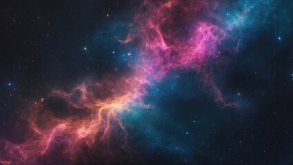 Fototapeta premium vibrant colors modern nebula set against a dark background, a shimmering mosaic. cosmos-patterned and sparkly