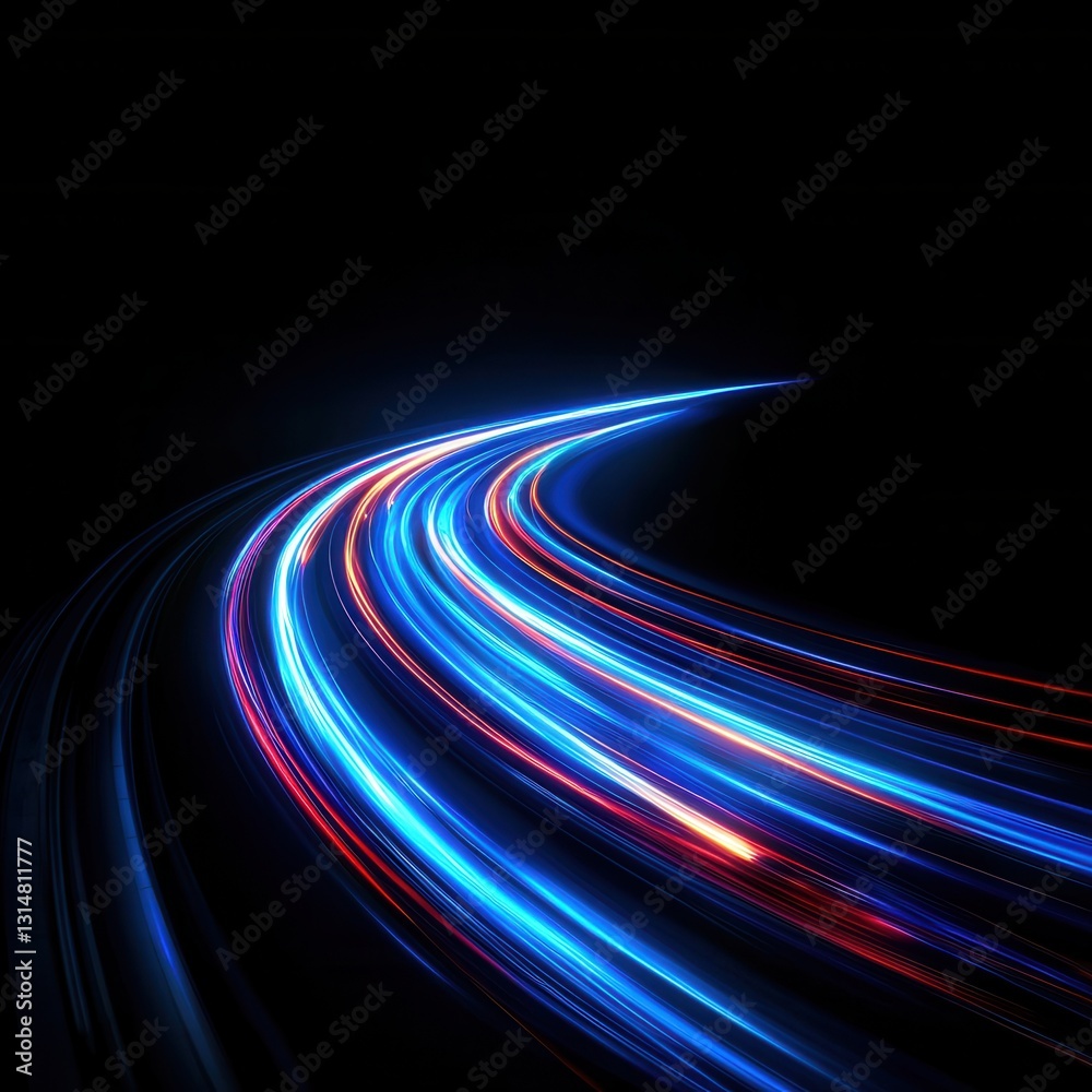 Canvas Prints dynamic light trails on black background create a sense of speed and futuristic technology innovatio