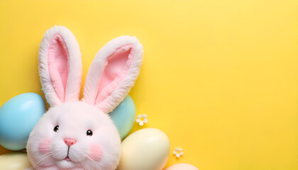 Obraz premium easter bunny and easter eggs