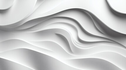 Fototapeta premium Abstract White and Gray Layered Wavy Shapes