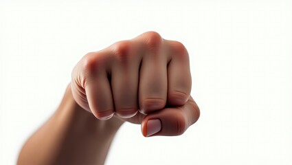 Fist gesture known as Power Fist Knuckles. Signal and symbol recognized.