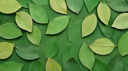 Obraz premium Closeup Green Leaf Pattern On Textured Surface