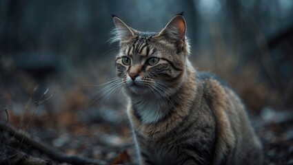 Obraz premium The cat that is beautiful. Wild stray and homeless cat.