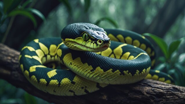 The green tree python is a type of snake belonging to the Pythonidae family.