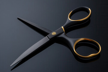 Precision cutting action with scissors studio setting close-up photography sleek environment focused viewpoint