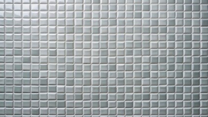 White tile wall with a chequered texture. Ceramic brick wall and floor tiles in a mosaic design and clean appearance. Geometric pattern for grid wallpaper decoration.
