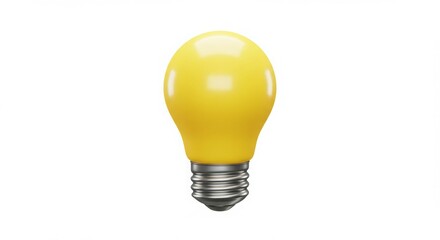 Bright yellow lightbulb, isolated on white.  A symbol of ideas and innovation.