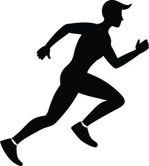 Fototapeta premium Running Men Silhouette Vector File
