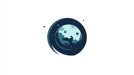 Moon orbit space cosmic art design