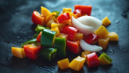 Diced onion and bell pepper