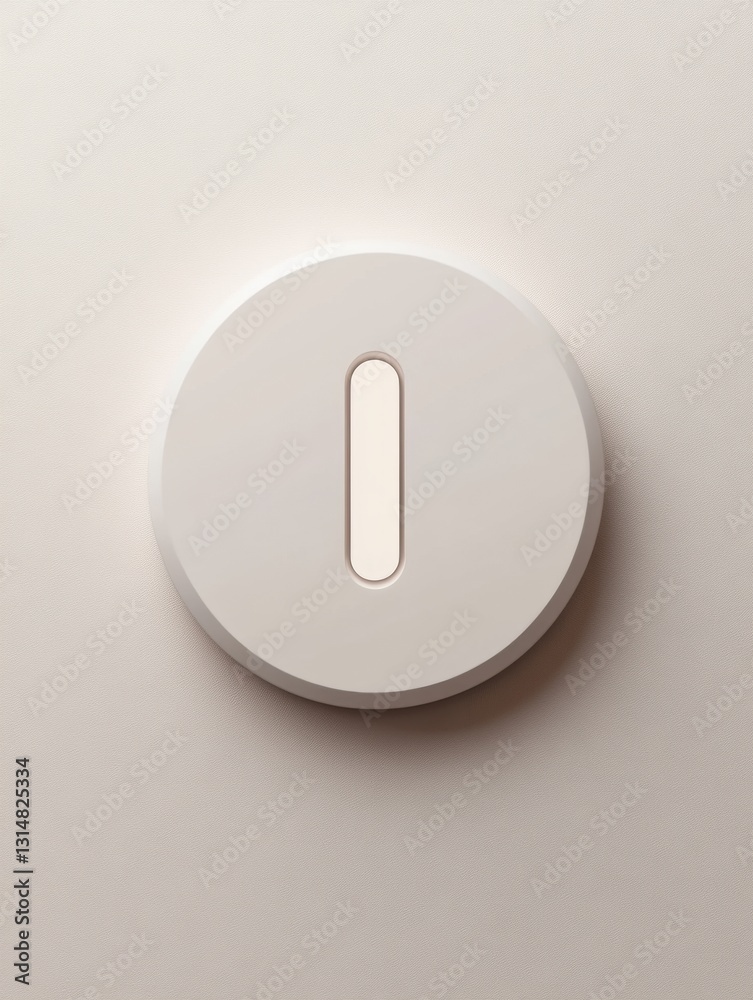 Aufkleber Minimalist power button icon centered on a neutral background with ample text space for accessibility and design purposes