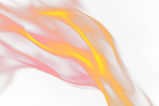 Abstract fiery orange and red flames on Transparent background.