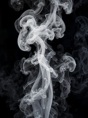 Fototapeta premium set of white smoke on black background