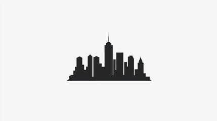 Obraz premium Simple black silhouette of a city skyline.