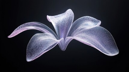 Ethereal translucent flower glowing in darkness