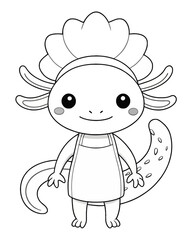 Axolotl coloring book far kids pages