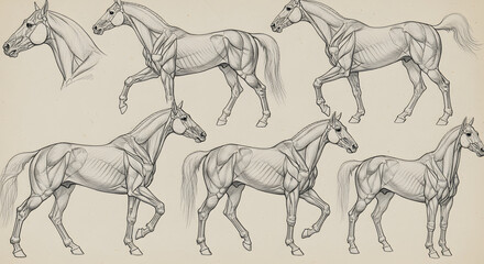 Pencil Sketch of Patterned Horse Design