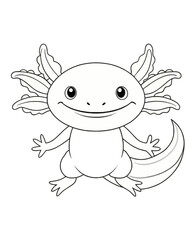 Axolotl coloring book far kids pages