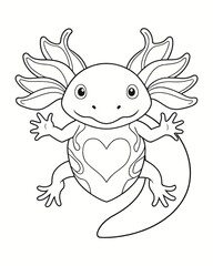 Axolotl coloring book far kids pages
