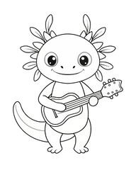 Axolotl coloring book far kids pages