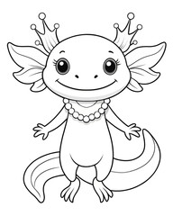 Obraz premium Axolotl coloring book far kids pages