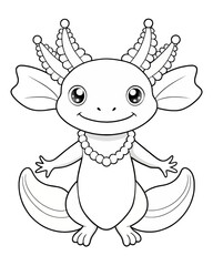 Axolotl coloring book far kids pages