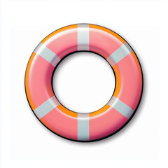 Obraz premium Bright life ring icon with reflective strips in vector design