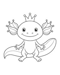 Axolotl coloring book far kids pages