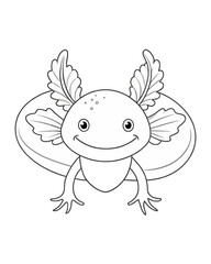 Axolotl coloring book far kids pages
