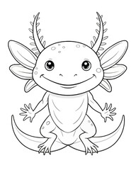 Axolotl coloring book far kids pages