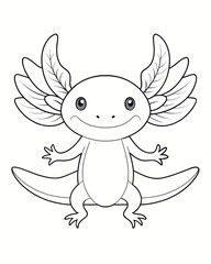Axolotl coloring book far kids pages