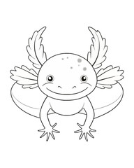 Axolotl coloring book far kids pages