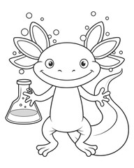 Axolotl coloring book far kids pages
