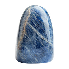 A Polished Kyanite Stone with Blue and Silver Isolated on Transparent Background