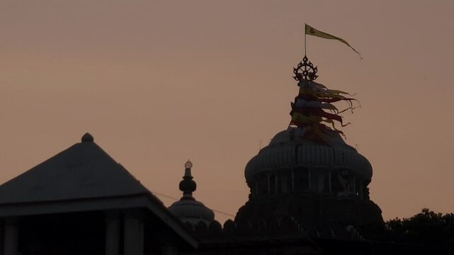 Main temple dome View of Jagannath Temple, Famous Hindu temple dedicated to Jagannath or Lord Vishnu his brother Balabhadra and sister Subhadra in the coastal town of Puri, Odisha, India.