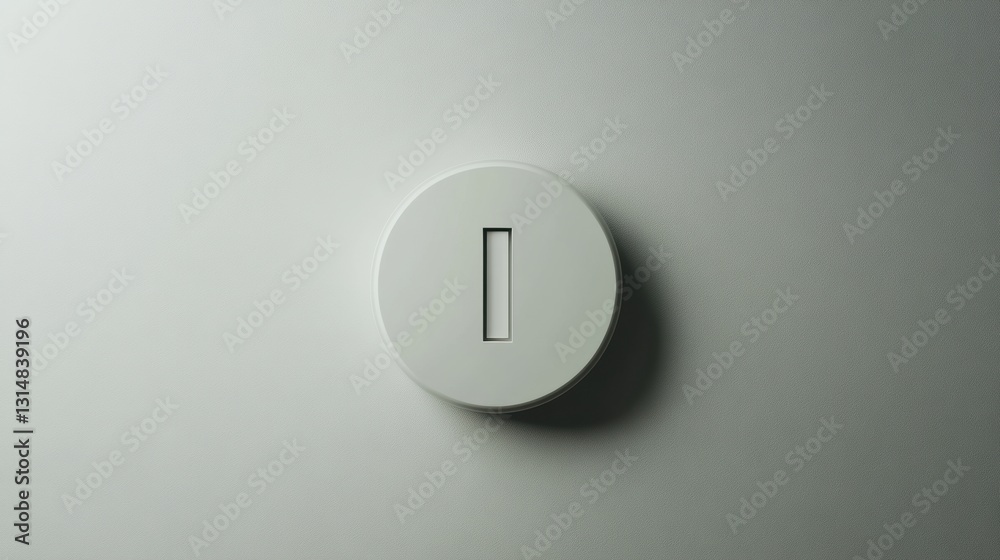 Poster Minimalist power button icon centered on a neutral background enhancing accessibility awareness and design aesthetics