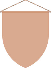 Illustration of a hanging flag with blank copy space. Empty sign board for your design. 