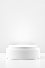 Clean White Product Display Podium for Minimalist Presentation and Showcase